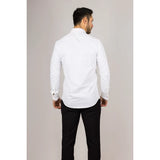 Camisa Oxford de hombre color crema con doble puño