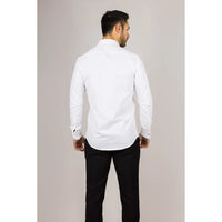 Camisa Oxford de hombre color crema con doble puño