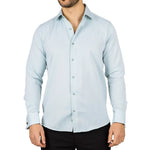 Camisa Oxford verde de doble puño para hombre