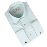 Camisa Oxford verde de doble puño para hombre