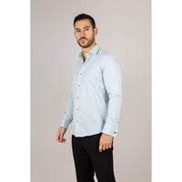 Camisa Oxford verde de doble puño para hombre