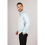 Camisa Oxford verde de doble puño para hombre