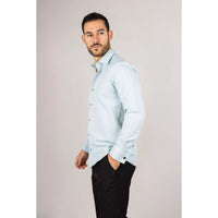 Camisa Oxford verde de doble puño para hombre