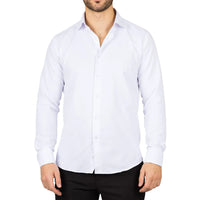 Camisa Oxford blanca de hombre con doble puño
