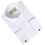 Camisa Oxford blanca de hombre con doble puño