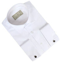 Camisa Oxford blanca de hombre con doble puño