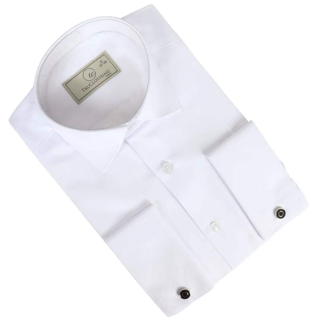 Camisa Oxford blanca de hombre con doble puño