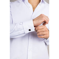 Camisa Oxford blanca de hombre con doble puño