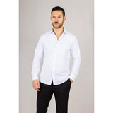 Camisa Oxford blanca de hombre con doble puño
