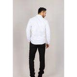 Camisa Oxford blanca de hombre con doble puño