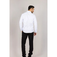 Camisa Oxford blanca de hombre con doble puño