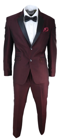 Traje de esmoquin para hombre color vino