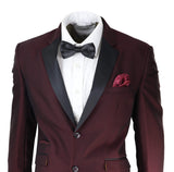 Traje de esmoquin para hombre color vino