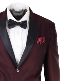 Traje de esmoquin para hombre color vino