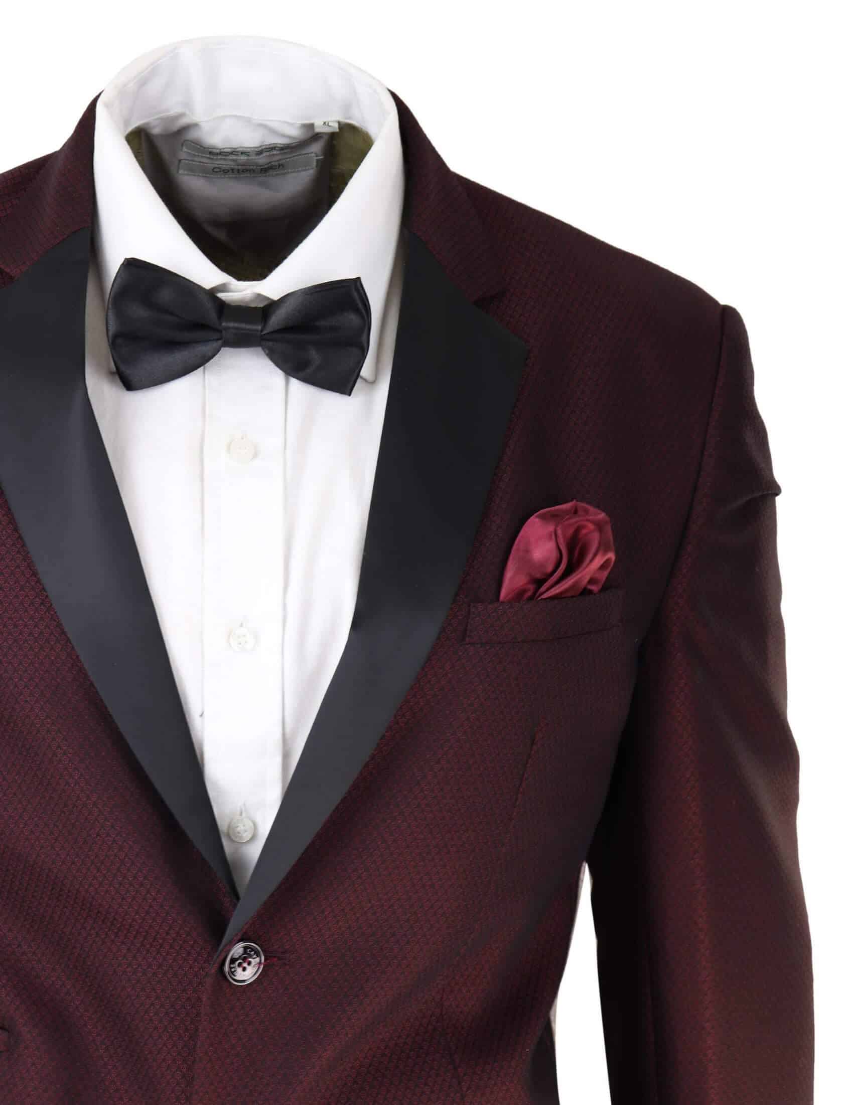 Traje de esmoquin para hombre color vino