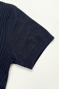 Polo azul marino de punto con cremallera para hombre