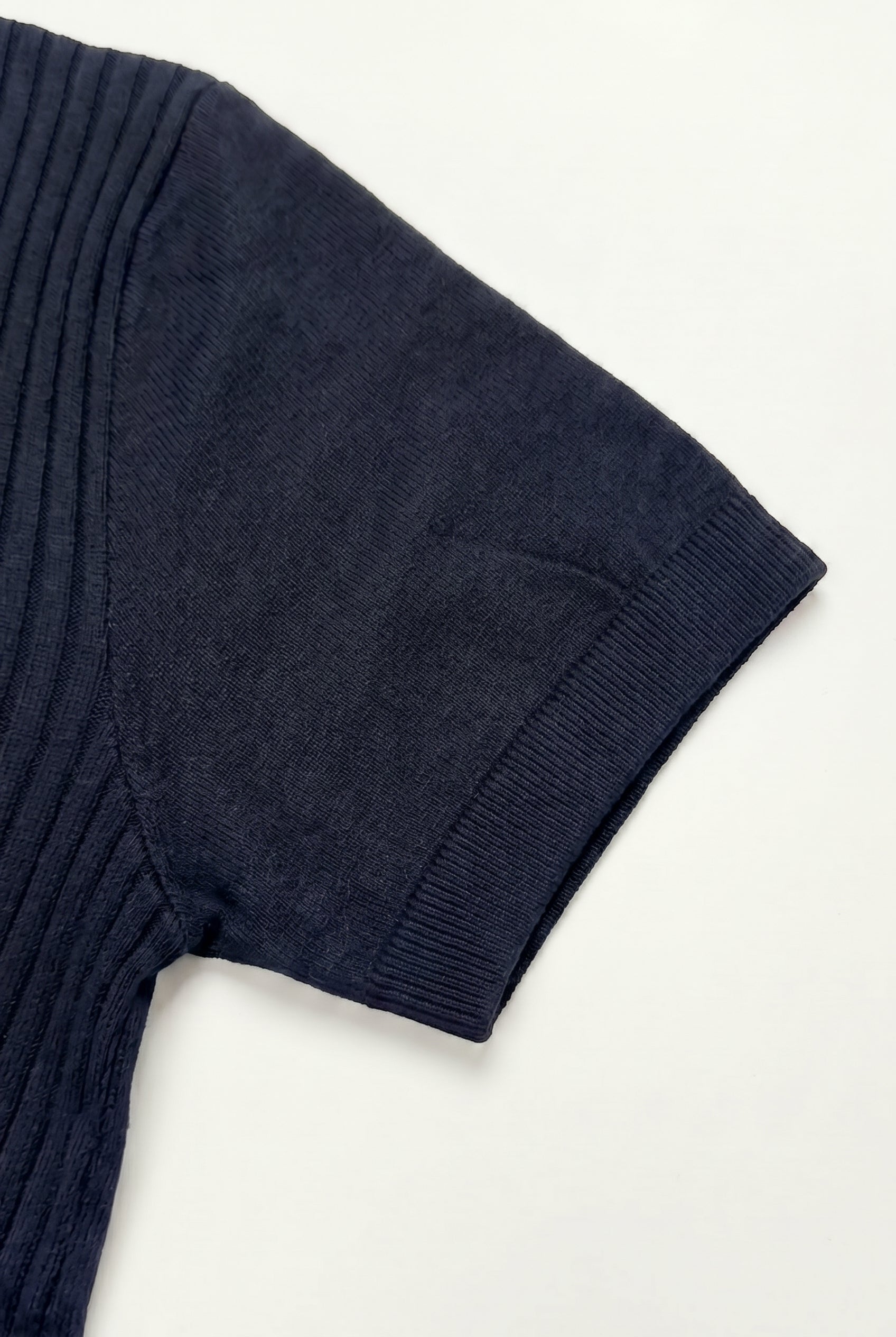 Polo azul marino de punto con cremallera para hombre