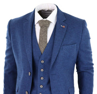 Traje de tres piezas Cavani Orson de sarga azul