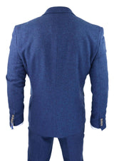 Traje de tres piezas Cavani Orson de sarga azul