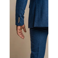 Orson - Blazer clásico de tweed azul para hombre