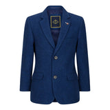 Traje de lana de 3 piezas para niño, tweed azul, estilo vintage de los años 20, chaleco clásico de 4 bolsillos.