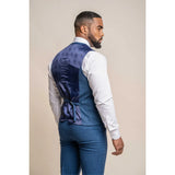 Orson - Chaleco de tweed azul para hombre