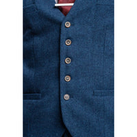 Orson - Chaleco de tweed azul para hombre