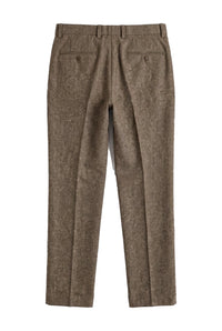 Oscar - Pantalones de tweed de mezcla de lana marrón para hombre