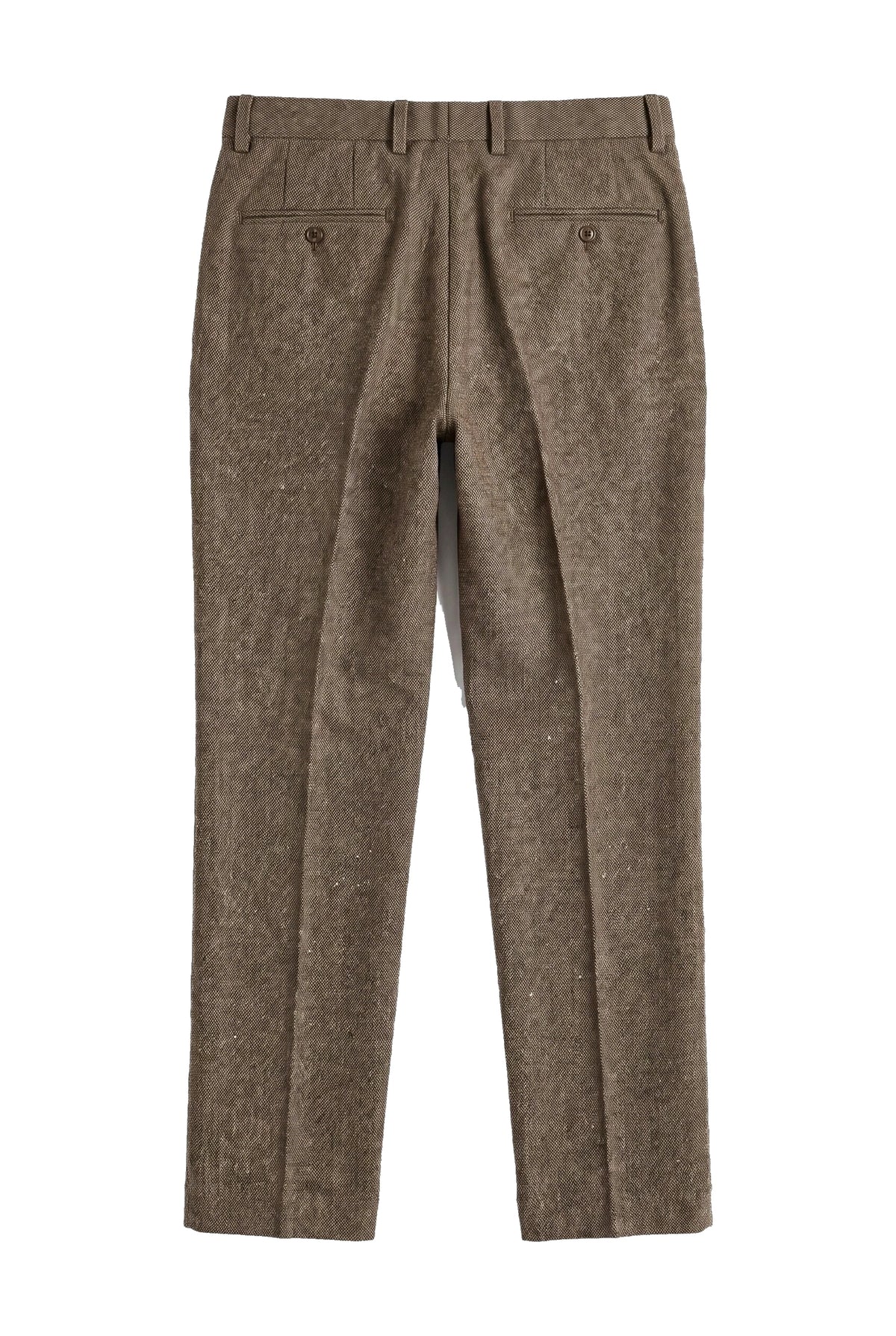 Oscar - Pantalones de tweed de mezcla de lana marrón para hombre