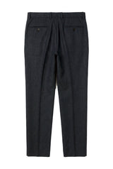 Oscar - Pantalones de tweed de mezcla de lana azul marino para hombre
