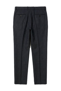 Oscar - Pantalones de tweed de mezcla de lana azul marino para hombre