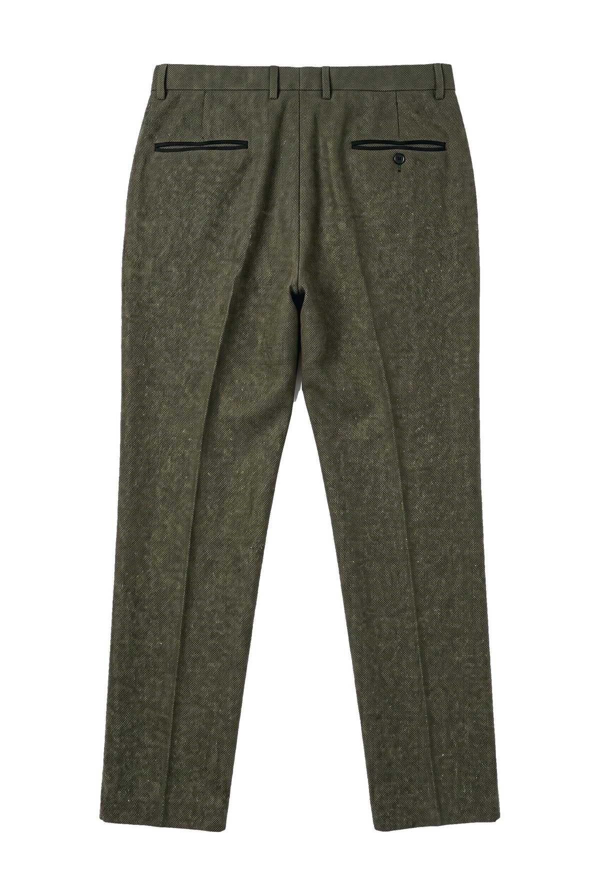 Oscar - Pantalones de tweed de mezcla de lana verde oliva para hombre