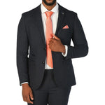 Oscar - Blazer de tweed de mezcla de lana azul marino para hombre