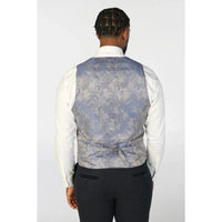 Oscar - Traje de hombre de 3 piezas de tweed de mezcla de lana azul marino
