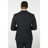 Oscar - Traje de hombre de 3 piezas de tweed de mezcla de lana azul marino
