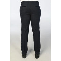 Oscar - Pantalones de tweed de mezcla de lana azul marino para hombre
