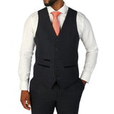 Oscar - Chaleco de tweed de mezcla de lana azul marino para hombre