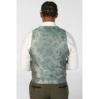Oscar - Chaleco de tweed de mezcla de lana verde oliva para hombre