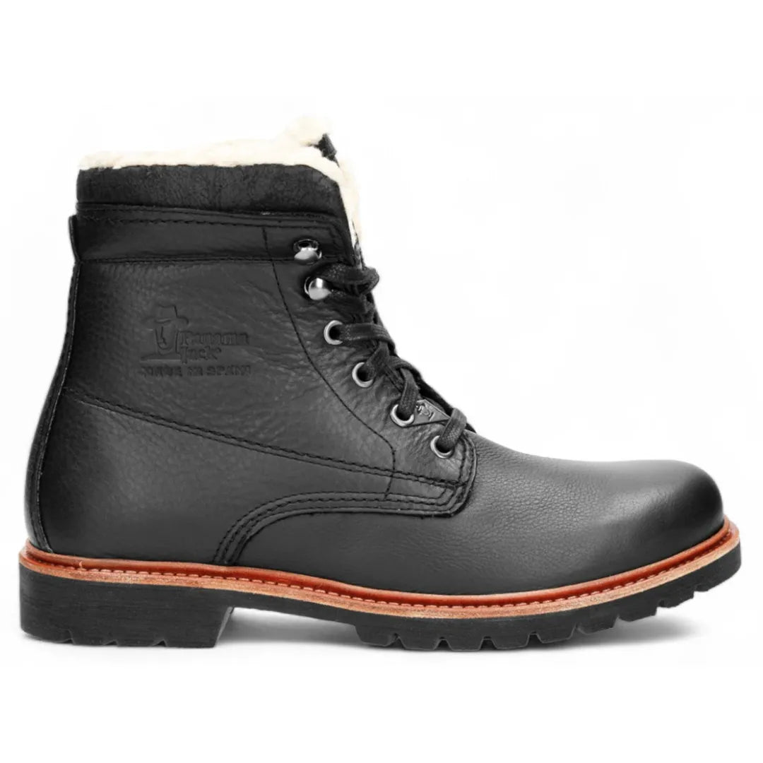 P03 Aviator - Botines de cuero negro para hombre