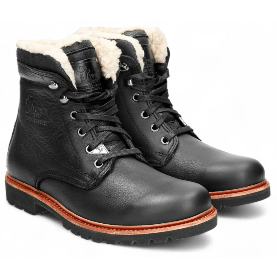 P03 Aviator - Botines de cuero negro para hombre