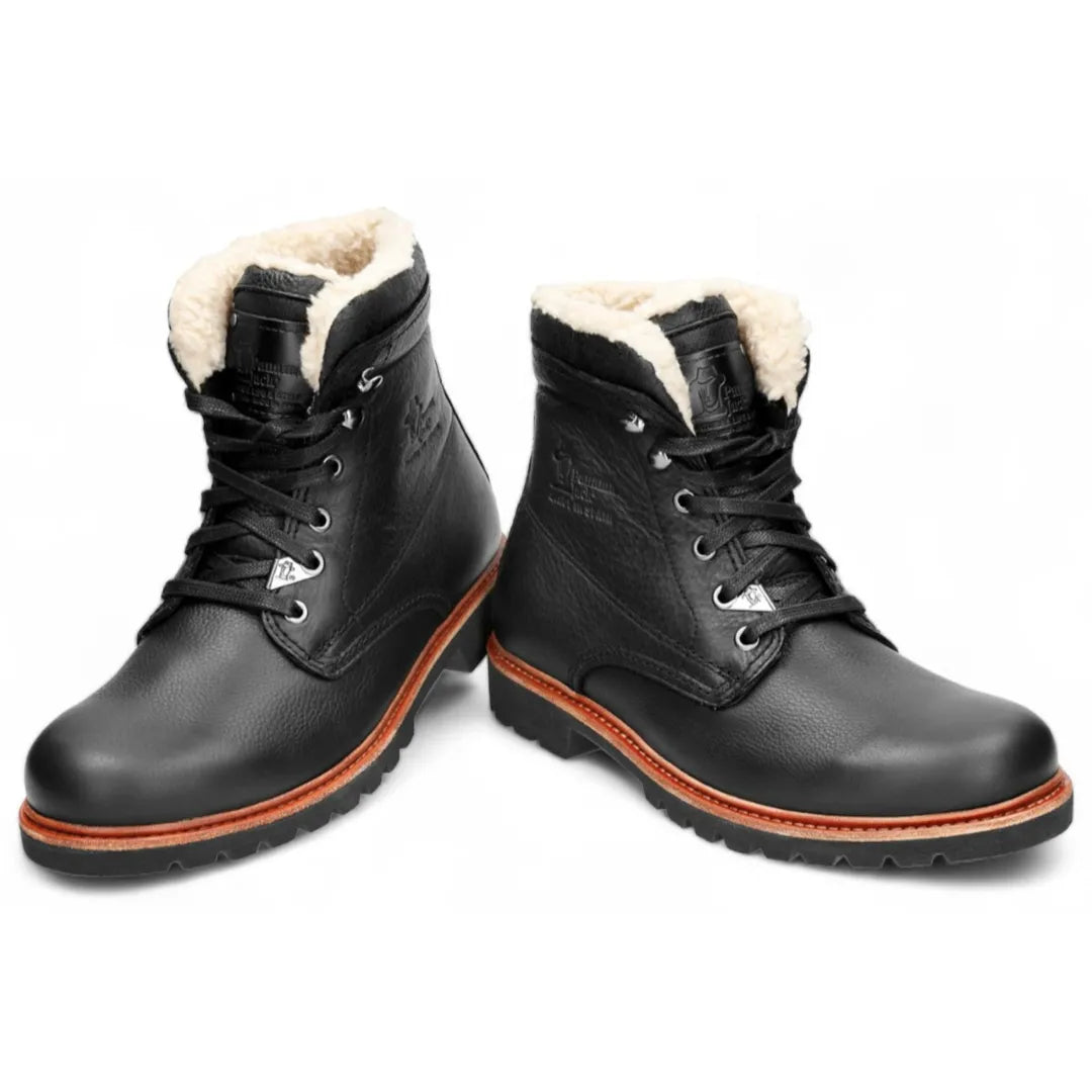 P03 Aviator - Botines de cuero negro para hombre