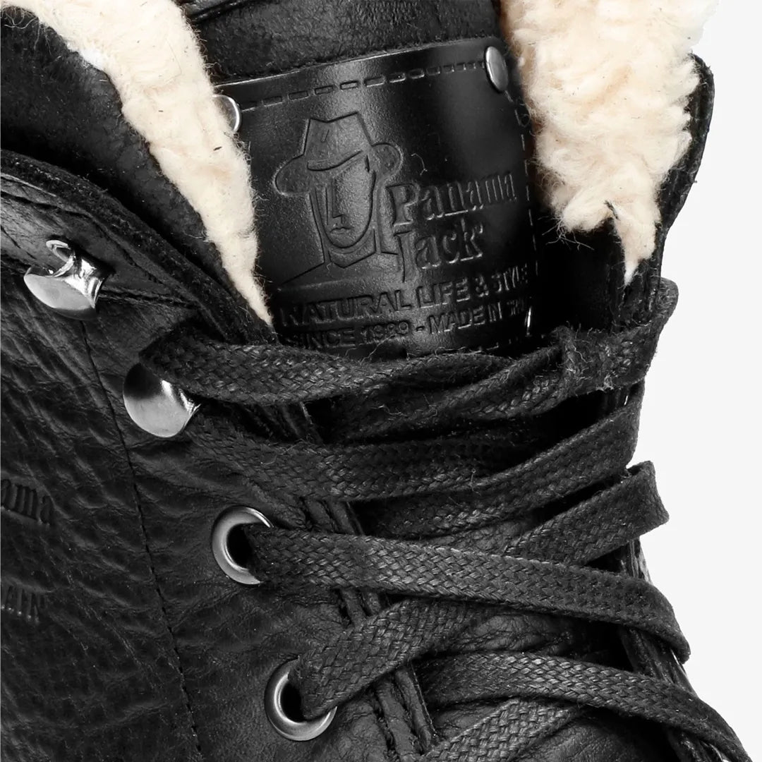 P03 Aviator - Botines de cuero negro para hombre