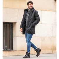 P03 Aviator - Botines de cuero negro para hombre