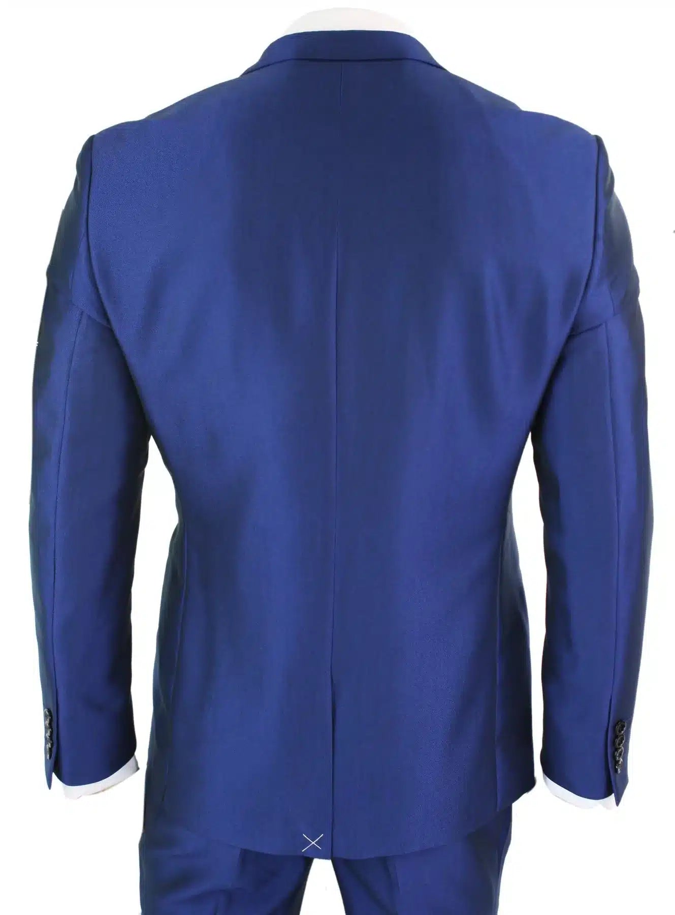 Traje de hombre de 3 piezas azul brillante para bodas, graduaciones y fiestas, corte entallado, elegante y formal.