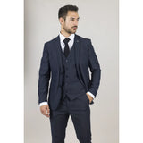 Parker - Blazer azul marino de corte entallado para hombre