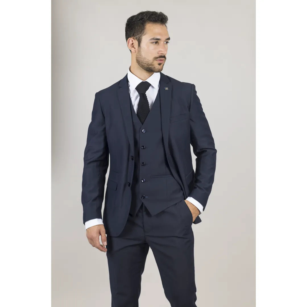 Parker - Blazer azul marino de corte entallado para hombre