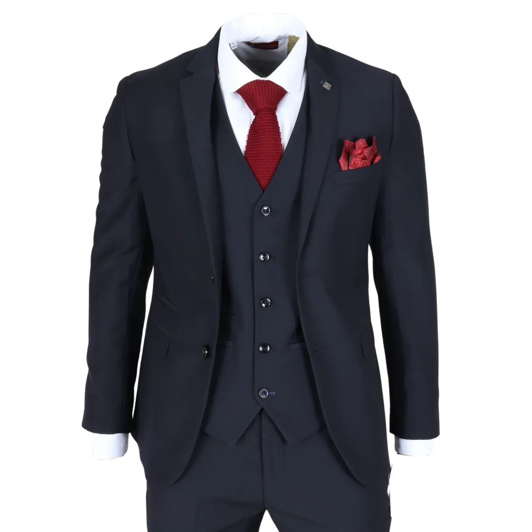 Parker - Blazer azul marino de corte entallado para hombre