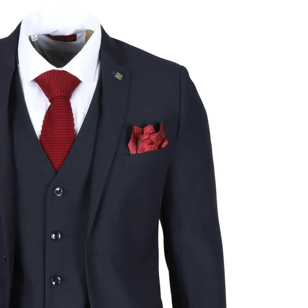Parker - Blazer azul marino de corte entallado para hombre