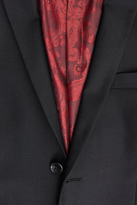 Paul Andrew Parker - Traje completo de hombre de 3 piezas negro, corte entallado, estilo clásico, ideal para porteros, funerales y luto.