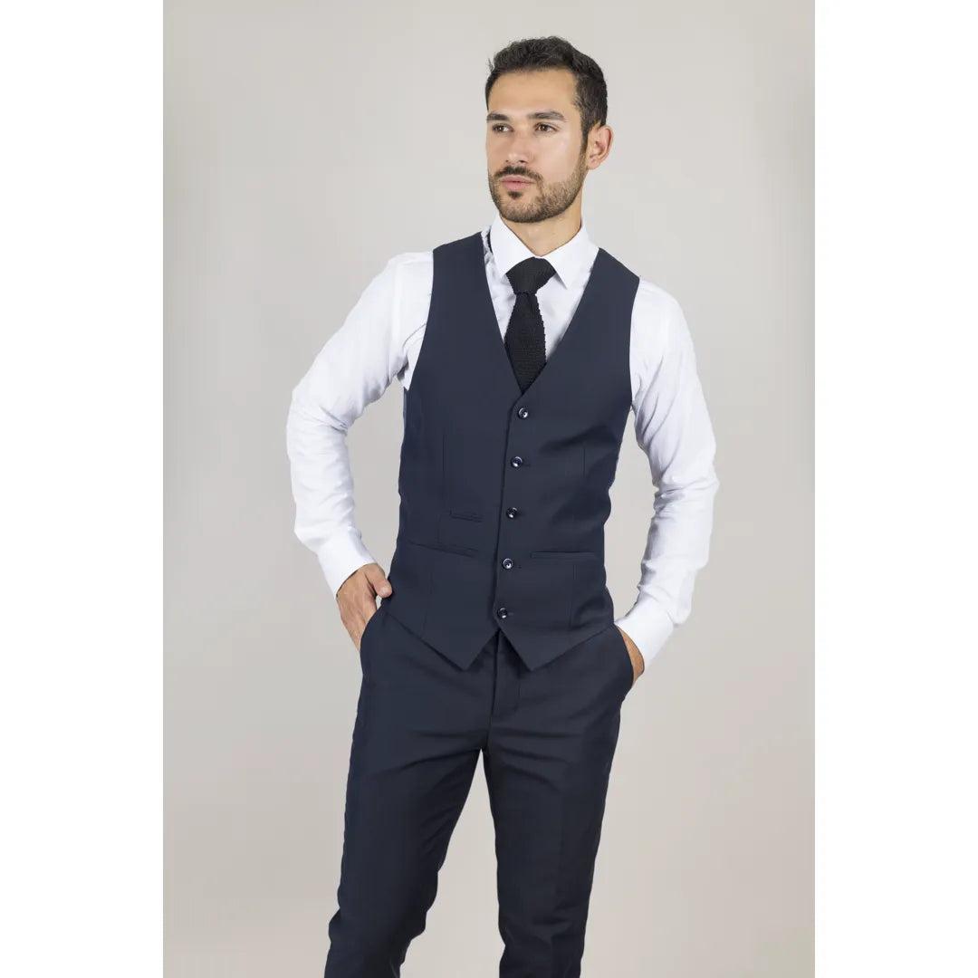 Chaleco Parker azul marino de corte entallado para hombre